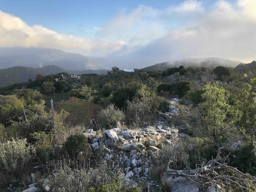 hillside with rocks