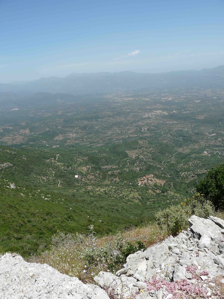 View of plains from mountaintop.